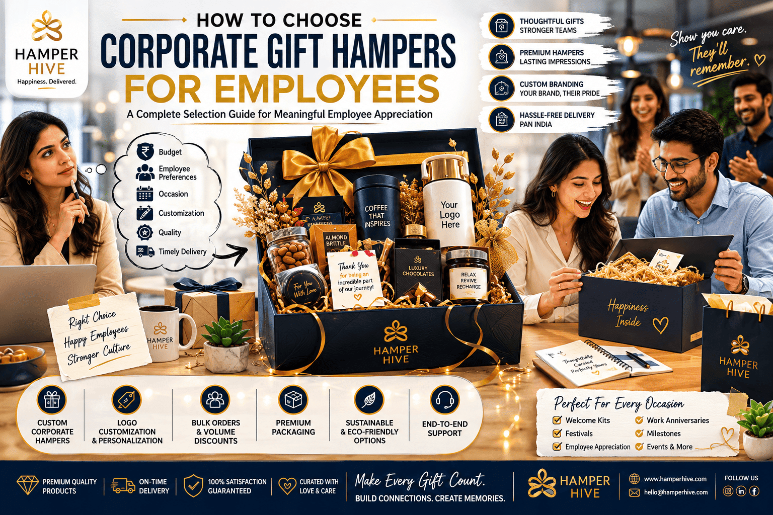 Corporate Gift Hampers with Logo for Employees: Complete Selection Guide