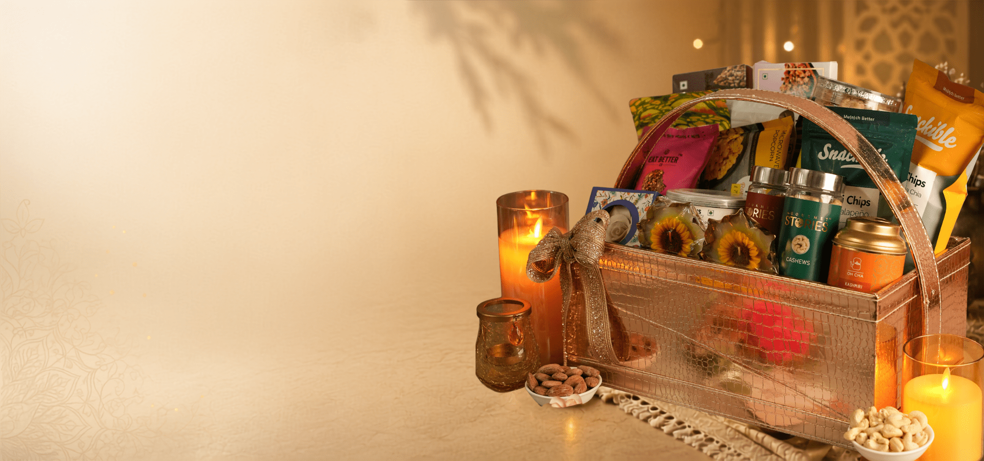 Premium corporate Diwali gift hamper, branded packaging